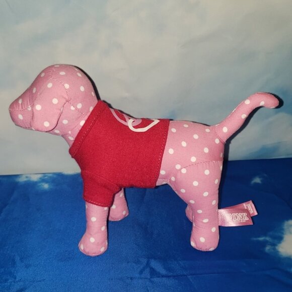 PINK Victoria's Secret Other - Victoria’s Secret Pink polka dot Mini dog red peace & love t-shirt LE NWOT